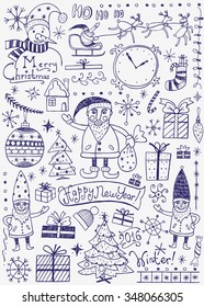 winter holidays doodles