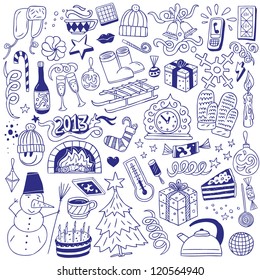 Winter holidays - doodles collection