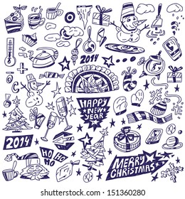 Winter holidays - doodles collection