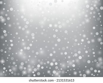 Winter Holidays Falling Snow Vector Background. Christmas, New Year Celebration Snowflakes Pattern. Realistic Flying Snow, Storm Sky Effect. Winter Ad Decoration. Winter Holidays Snow Confetti On Gray