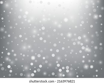 Winter Holidays Falling Snow Vector Background. Christmas, New Year Celebration Snowflakes Pattern. Realistic Flying Snow, Storm Sky Effect. Winter Ad Decoration. Winter Holidays Snow Confetti On Gray