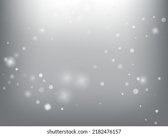 Winter Holidays Falling Snow Vector Background. Christmas, New Year Celebration Snowflakes Pattern. Realistic Flying Snow, Storm Sky Effect. Winter Ad Decoration. Winter Holidays Snow Confetti On Gray