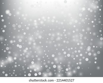 Winter Holidays Falling Snow Vector Background. Christmas, New Year Celebration Snowflakes Pattern. Realistic Flying Snow, Storm Sky Effect. Winter Ad Decoration. Winter Holidays Snow Confetti On Gray