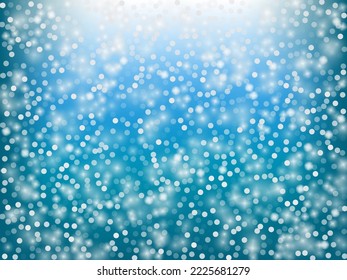 Vector de Nieve en el fondo de vacaciones de invierno. Navidad, Año Nuevo Patrón De Copos De Nieve. Nieve voladora Realista, Efecto Cielo De Tormenta. Decoración Y Invierno. Vacaciones De Invierno Nieve Confetti En Azul