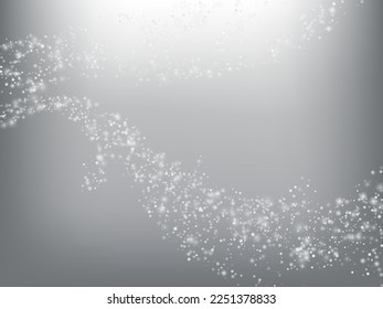 Vector de Nieve en el fondo de vacaciones de invierno. Navidad, Año Nuevo Patrón De Copos De Nieve. Nieve voladora Realista, Efecto Cielo De Tormenta. Decoración Y Invierno. Vacaciones De Invierno Nieve Confetti En Gris
