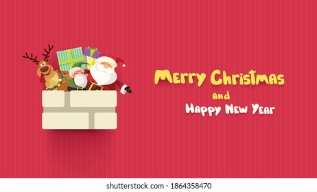winter holidays gift card with cute characters