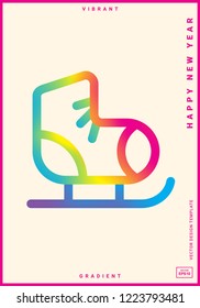 Winter holidays greeting card with colorful pictogram. Happy new year. Modern design template for postcards, invitations, posters, banners. Vector illustration. EPS 10