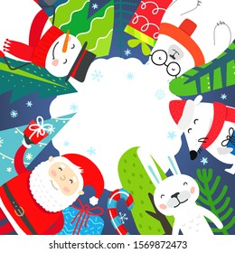 Winter holidays greeting card with copy space. Place your text