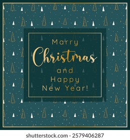 Winter holidays greeting card with decorative Christmas pattern. Happy New Year illustration template