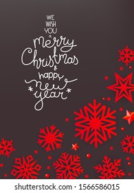 Winter holidays greeting card vector template