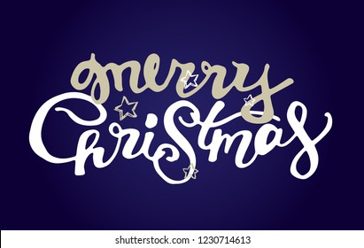 Winter holidays - hand drawn doodle lettering poster template