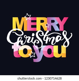 Winter holidays - hand drawn doodle lettering poster template