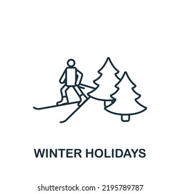 Icono de vacaciones de invierno. Icono de viaje simple en línea para plantillas, diseño web e infografías