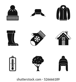 Winter holidays icons set. Simple illustration of 9 winter holidays vector icons for web