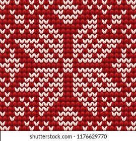 Winter holidays  knitted card, vector illustration