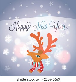 Winter holidays landscape. Merry Christmas and Happy New Year.