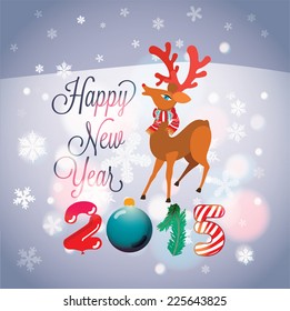 Winter holidays landscape. Merry Christmas and Happy New Year.