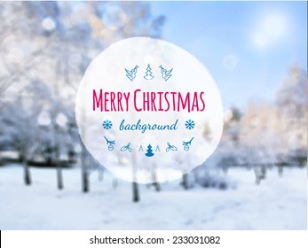 Winter holidays landscape. Vector illustration.