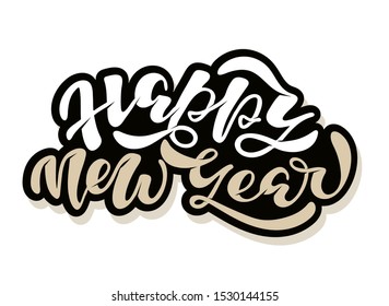 Winter Holidays - Merry Christmas and happy new year - cute hand drawn lettering template poster art. Season greetings