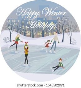 Winter holidays. Postcard. Stock vector illustration