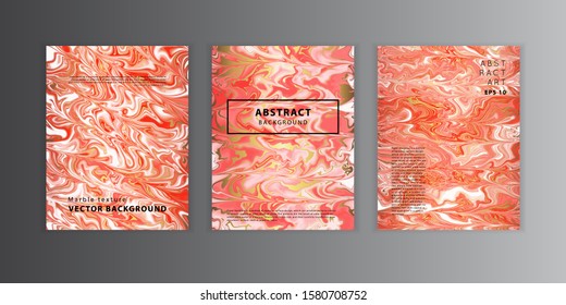 Winter holidays Rose Gold Marble abstract  templates set. Modern white and red Christmas candy backgrounds set. Good for design covers, presentation, invitation, flyer, poster,  card and social media.