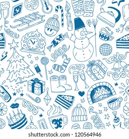 Winter holidays - seamless background