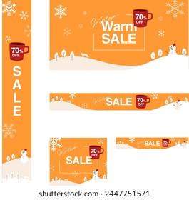 Winter holidays square banner templates