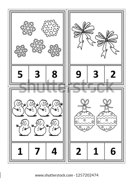 winter holidays themed counting 1 10 stock vector royalty free 1257202474