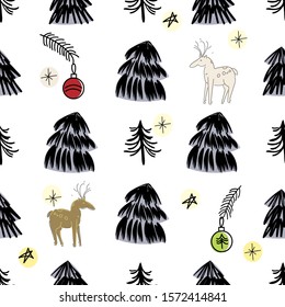 winter holidays vector seamless pattern