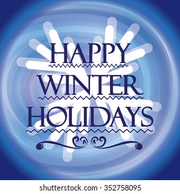 Winter holidays.Blur background with snowflake.Illustration.Vacation. Holidays. 