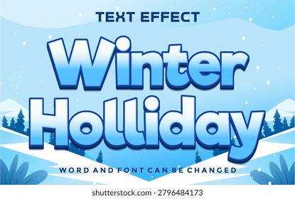 Winter holliday editable text effect	