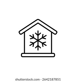 Winter Home Insulation With Snowflake Icon For Energy Efficiency