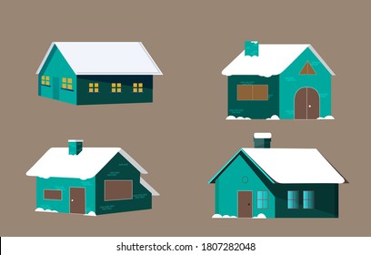 winter home set vector designs