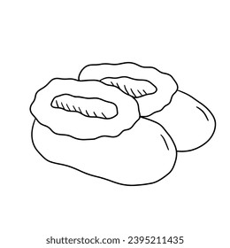 Winter home shoes. Hand drawn doodle illustration ugg boots isolated on white