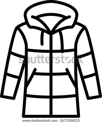 Winter Hooded Jacket Outline Icon