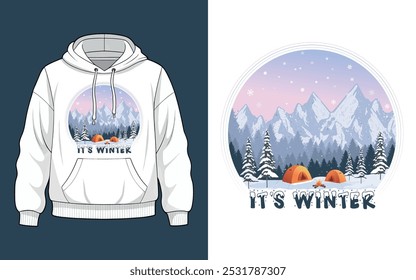 Winter Hoodie design vector illustration