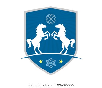 winter horses shield stallion mustang mare ranch image