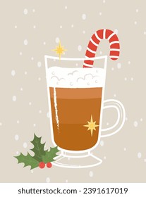 winter hot coffee, cappuccino, Christmas hot chocolate