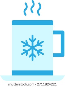 Winter Hot Drink Mug with Snowflake Icon