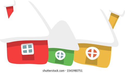 Winter House Art Vector Illustator
