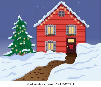 Winter house. Christmas.