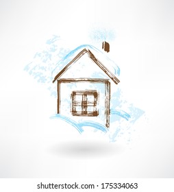 Winter house grunge icon
