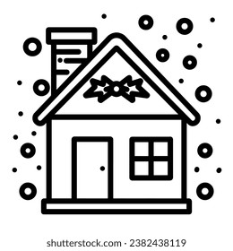 Winter House Icon (Christmas Icon), True Black Icon
