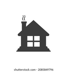 Winter House Icon Isolated On Black And White Vector Graphic