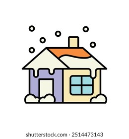 Winter House icon isolated on a white background. Vector illustration.