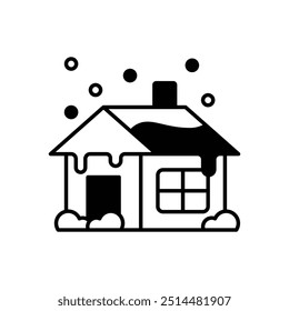 Winter House icon isolated on a white background. Vector illustration.