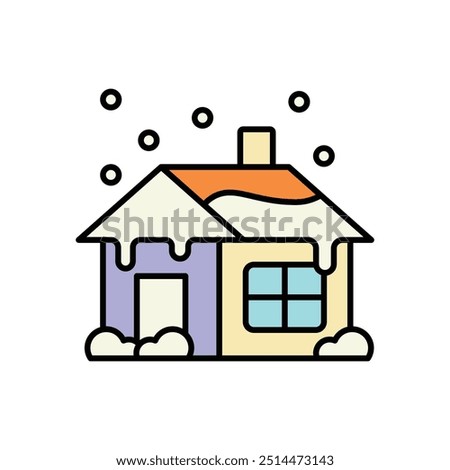 Winter House icon isolated on a white background. Vector illustration.