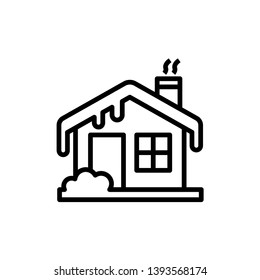  Winter House Icon Outline Vector