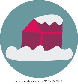 Winter house, illustration, vector on a white background.