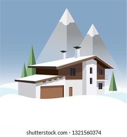 winter house in the mountains